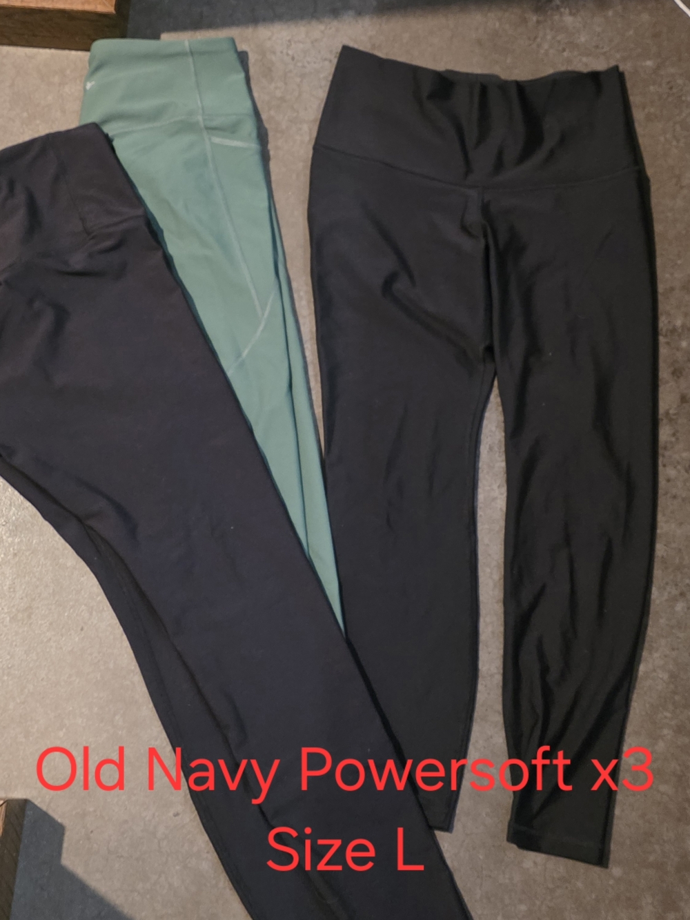 Old Navy Womens Powersoft Leggings in Black and Teal